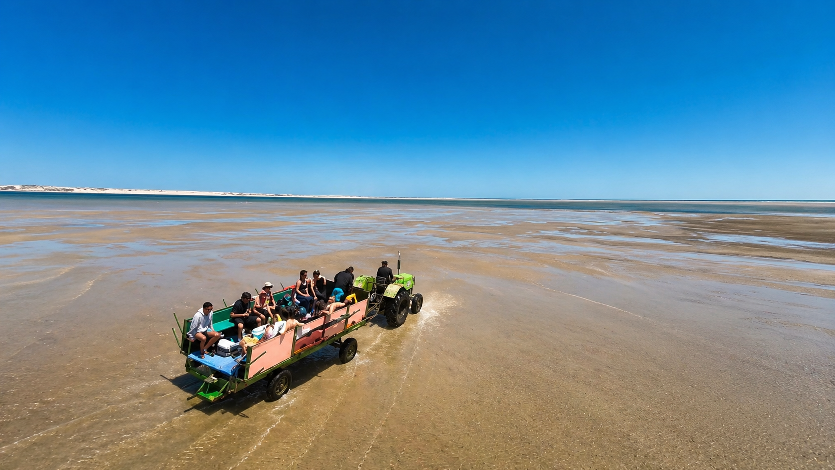 Trasferimento in trattore sulla spiaggia